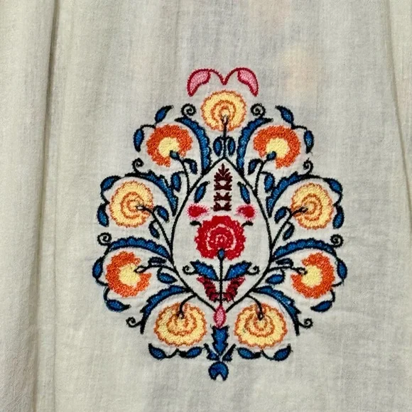 Sundance Floral Embroidered Long Sleeve Peasant Style Lightweight Blouse Top XL - Picture 9 of 11